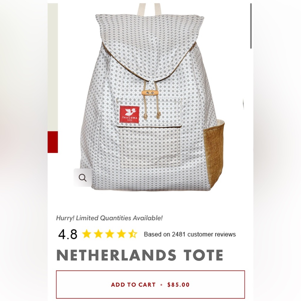Taaluma Totes Netherlands Canvas Backpack